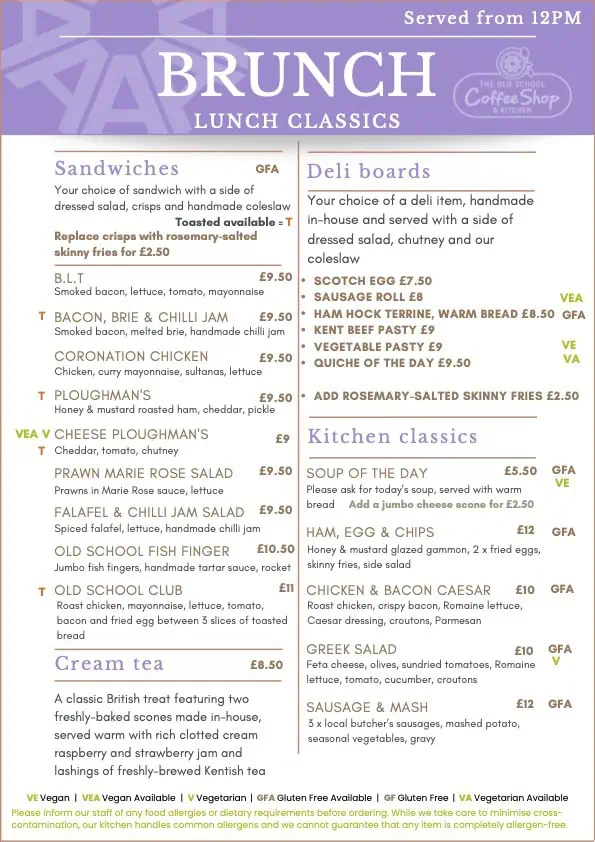 Vegan, vegetarian and gluten-free options available for a delicious countryside breakfast experience.